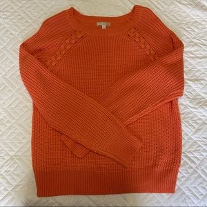 Orange Waffle Knit Sweater